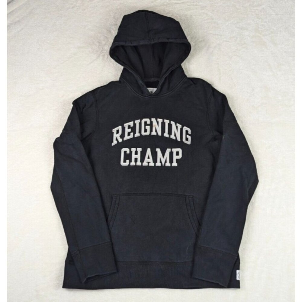 Reigning Champ Hoodie Mens Small Black Pullover Sweater Sweatshirt Athletic Gym